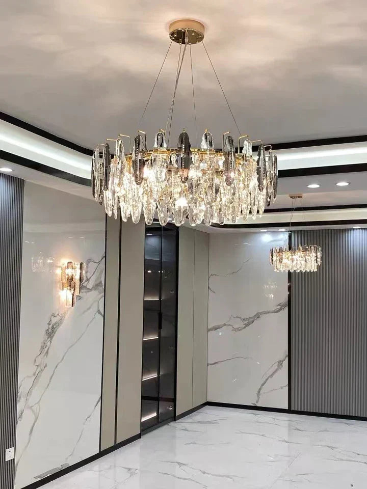 Modern Minimalist Art Designer Light Luxury Round Crystal Chandelier for Dining/ Living Room
