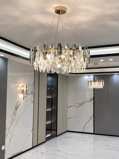 Modern Minimalist Art Designer Light Luxury Round Crystal Chandelier for Dining/ Living Room