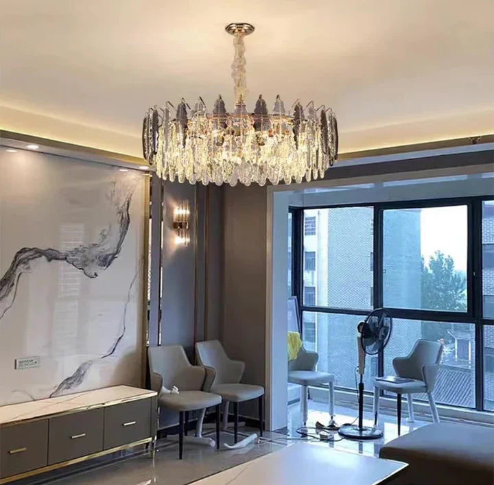 Modern Minimalist Art Designer Light Luxury Round Crystal Chandelier for Dining/ Living Room