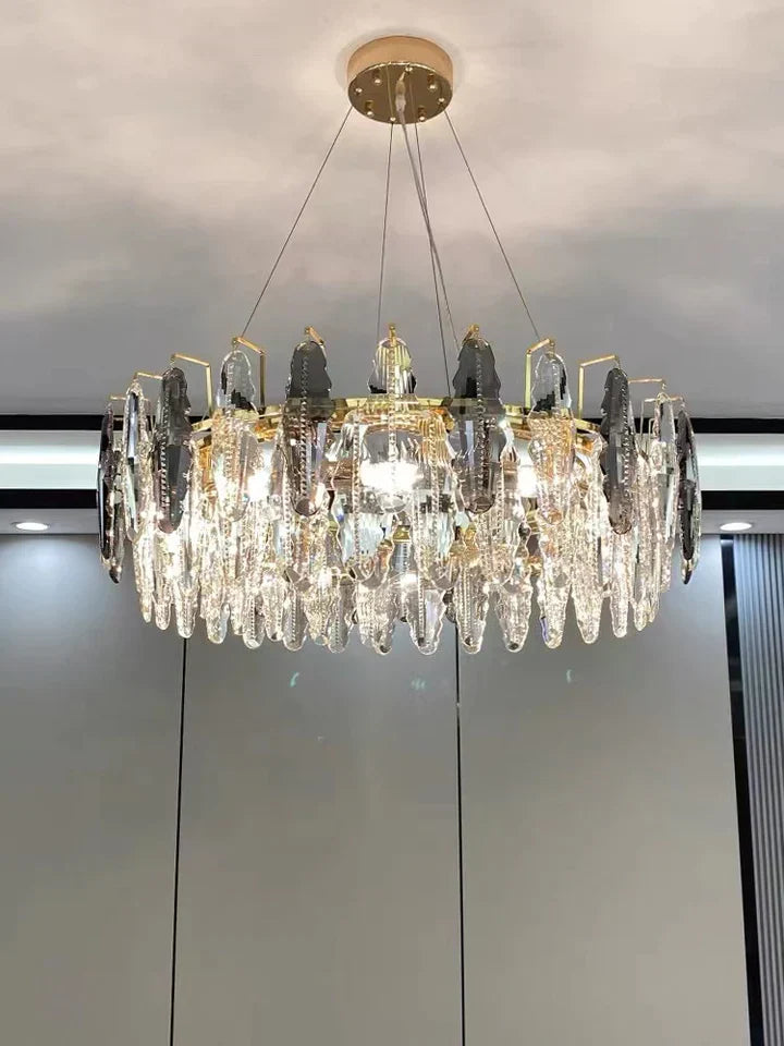 Modern Minimalist Art Designer Light Luxury Round Crystal Chandelier for Dining/ Living Room