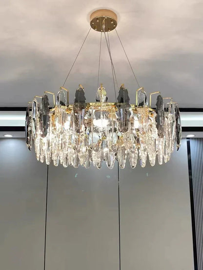 Modern Minimalist Art Designer Light Luxury Round Crystal Chandelier for Dining/ Living Room