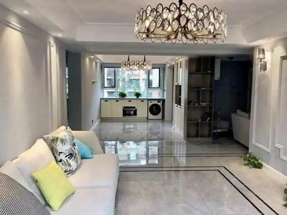 Modern Black Chandelier With Leaf-shaped Crystal Suit for Living & Dining Room