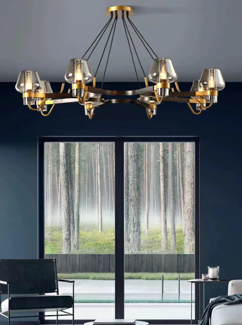 Post-modern Light Luxury Full Brass Chandelier for Living Room/Bedroom - Richardrider