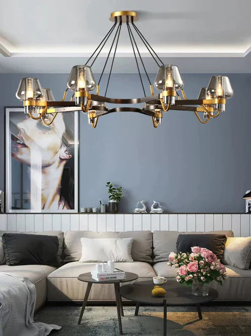 Post-modern Light Luxury Full Brass Chandelier for Living Room/Bedroom - Richardrider