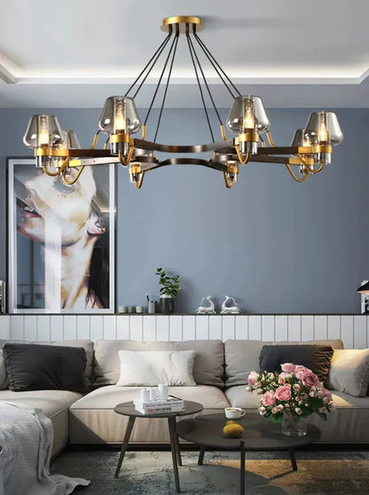 Post-modern Light Luxury Full Brass Chandelier for Living Room/Bedroom - Richardrider