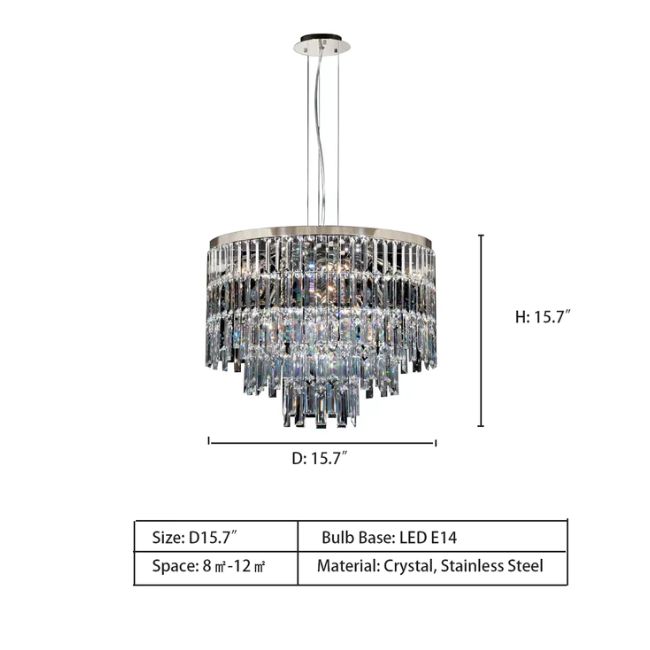 Modern Light Luxury Trendy Layers Crystal Pendant Chandelier for Living Room/Bedroom