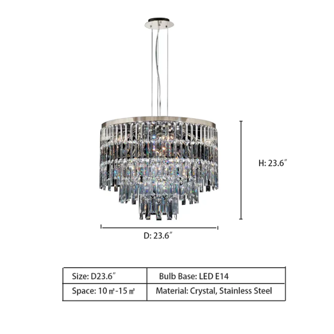 Modern Light Luxury Trendy Layers Crystal Pendant Chandelier for Living Room/Bedroom