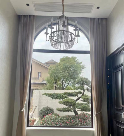 Vintage Crystal Pendant Candle Light in Antique Gold Finish Chandelier for Living Room/Bedroom