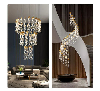 Extra Large Acrylic Spiral DNA Chandelier for High-ceiling Room