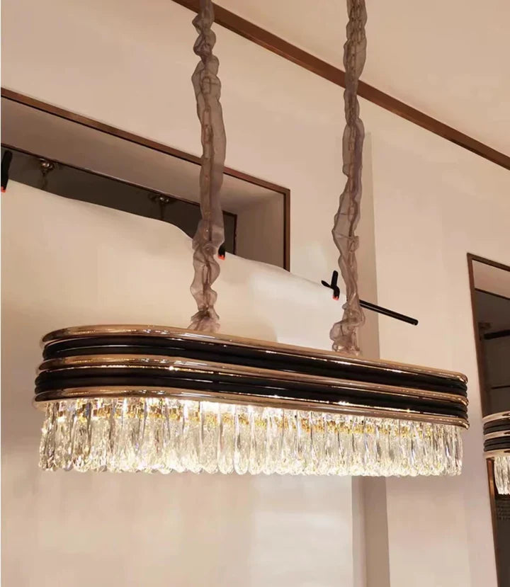 Modern Minimalist Gold Multi-Tier Crystal Pendant Chandelier Suit for Living/ Dining Room/ Bedroom