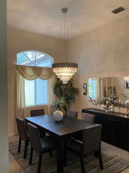 Light Luxury Large Round/Oval Multi-tiered Crystal Chandelier for Living Room/Dining Area/Staircase