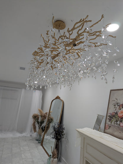 French Branch Elegant Crystal Leaves Chandelier - Richardrider