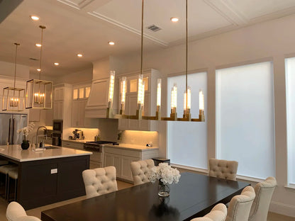 Modern Linear Round/Linear Tubular Glass Chandelier for Dining Room/Kitchen Island