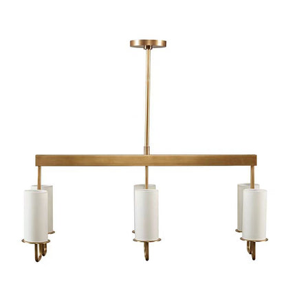 Modern Style Minimalism White Shades Chandelier/Wall Light in Brass