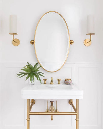 Modern Style Minimalism White Shades Chandelier/Wall Light in Brass