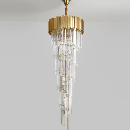 Luxury Gold Spiral Crystal Chandelier for Staircase/Foyer/Entryway - Richardrider