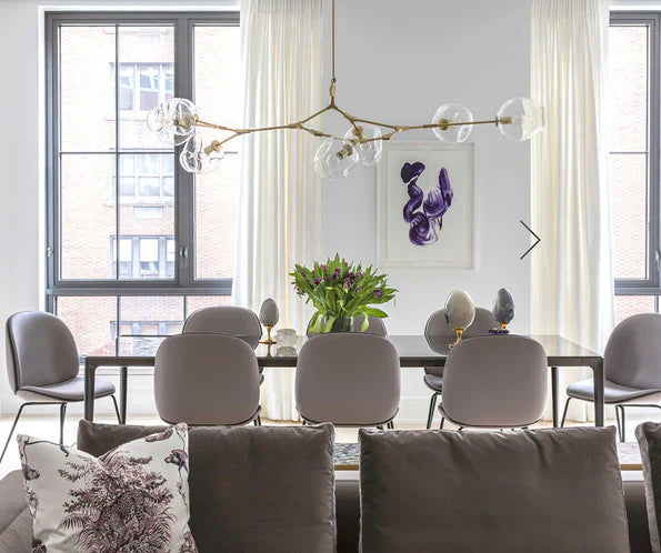 Modern Sputnik Smoky Gray/Amber Glass Branch Chandelier for Kitchen Island/Dining Room - Richardrider