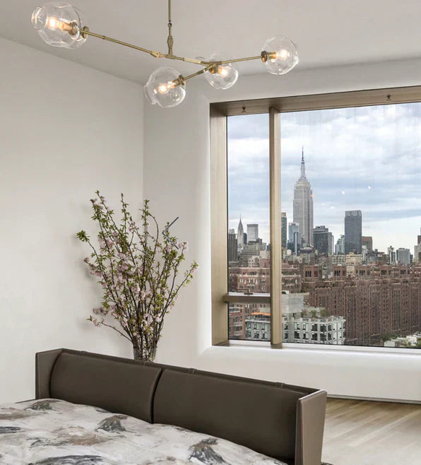 Modern Sputnik Smoky Gray/Amber Glass Branch Chandelier for Kitchen Island/Dining Room - Richardrider