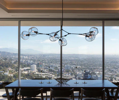 Modern Sputnik Smoky Gray/Amber Glass Branch Chandelier for Kitchen Island/Dining Room - Richardrider