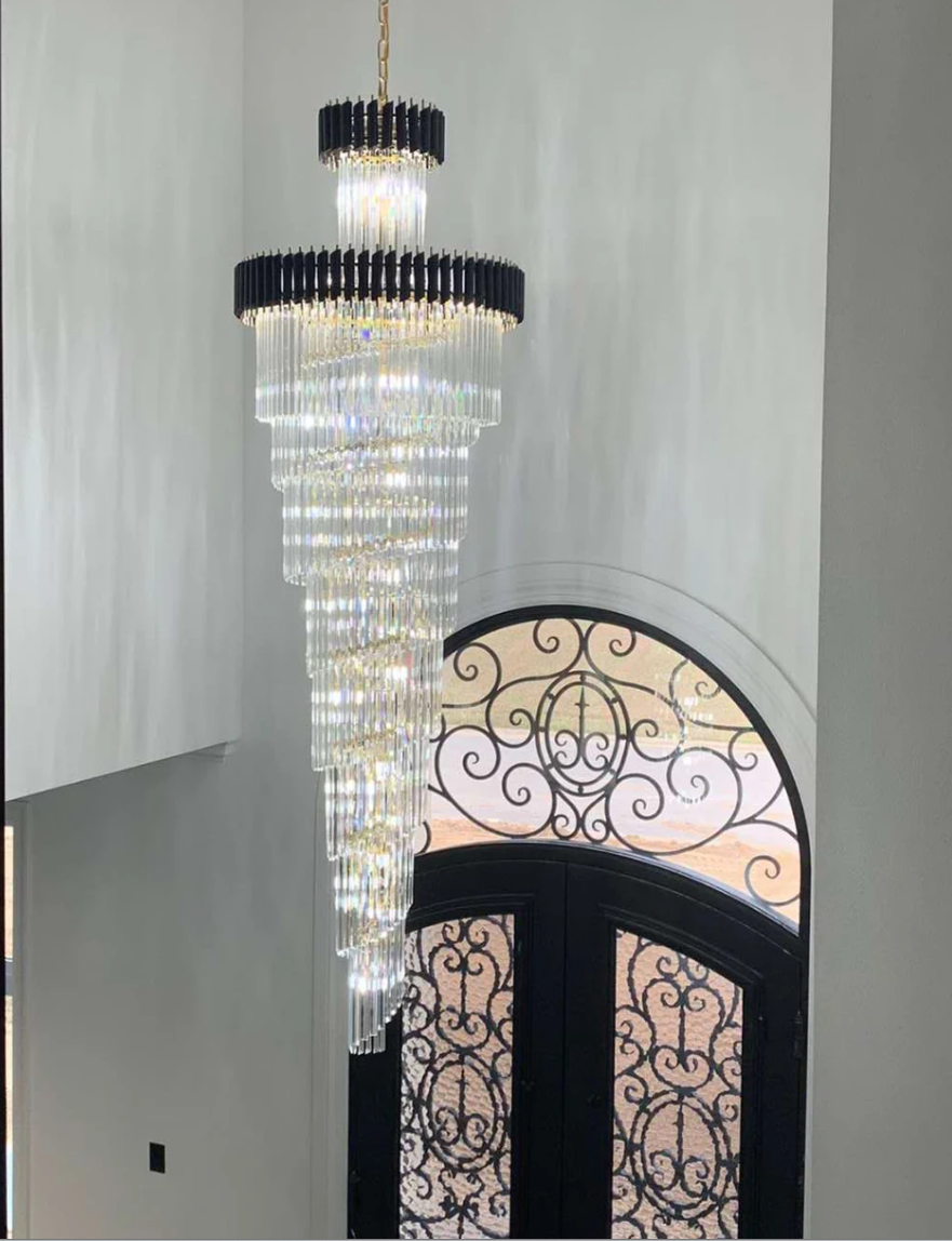 Spiral Crystal Chandelier For Foyer/ Staircase - Richardrider