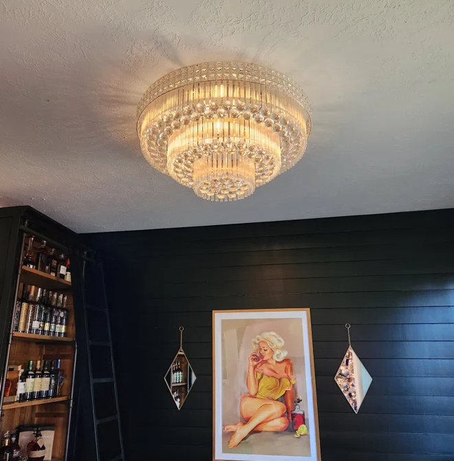 Extra Large Three Layers Round Luxury Flush Mounted Crystal Chandelier for Living Room - Richardrider