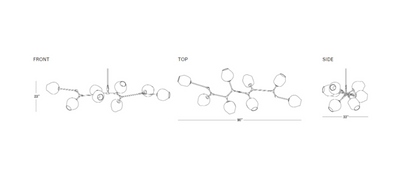 Modern Sputnik Smoky Gray/Amber Glass Branch Chandelier for Kitchen Island/Dining Room - Richardrider