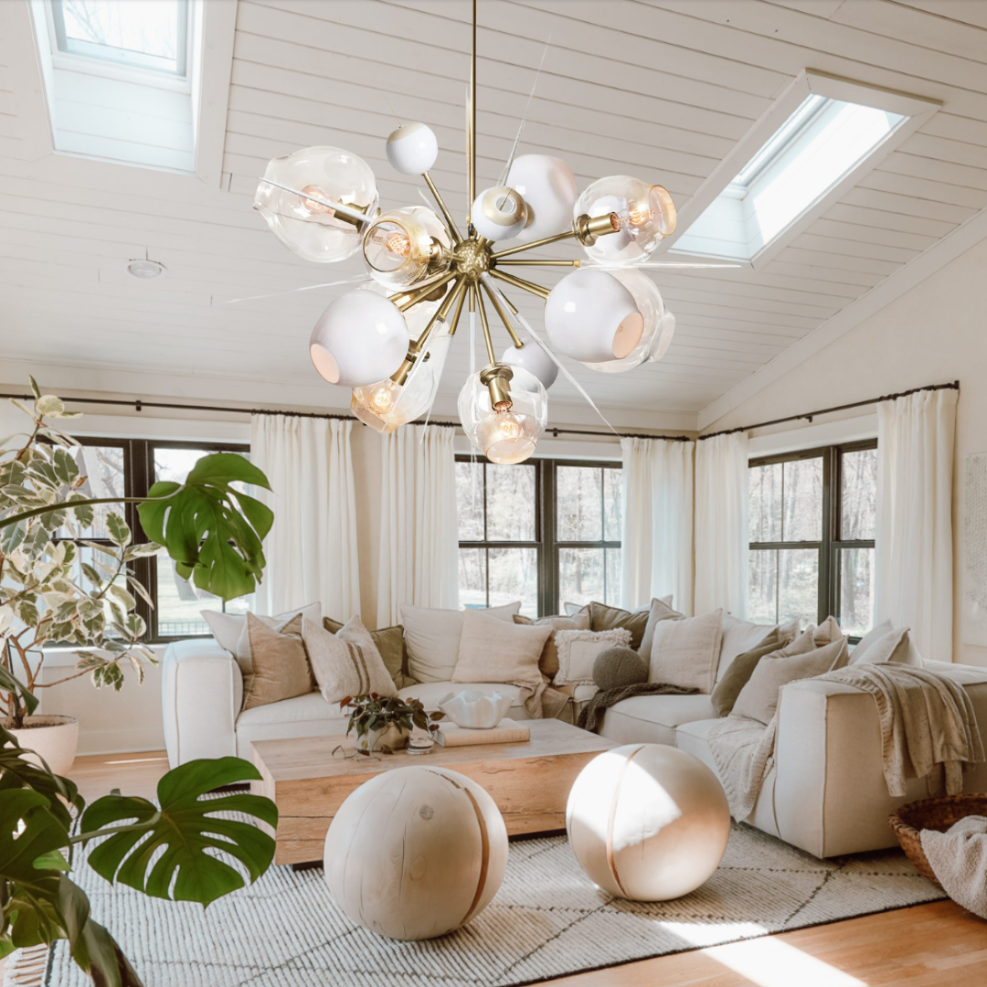 Modern Sputnik Glass Chandelier for Living Room/Bedroom