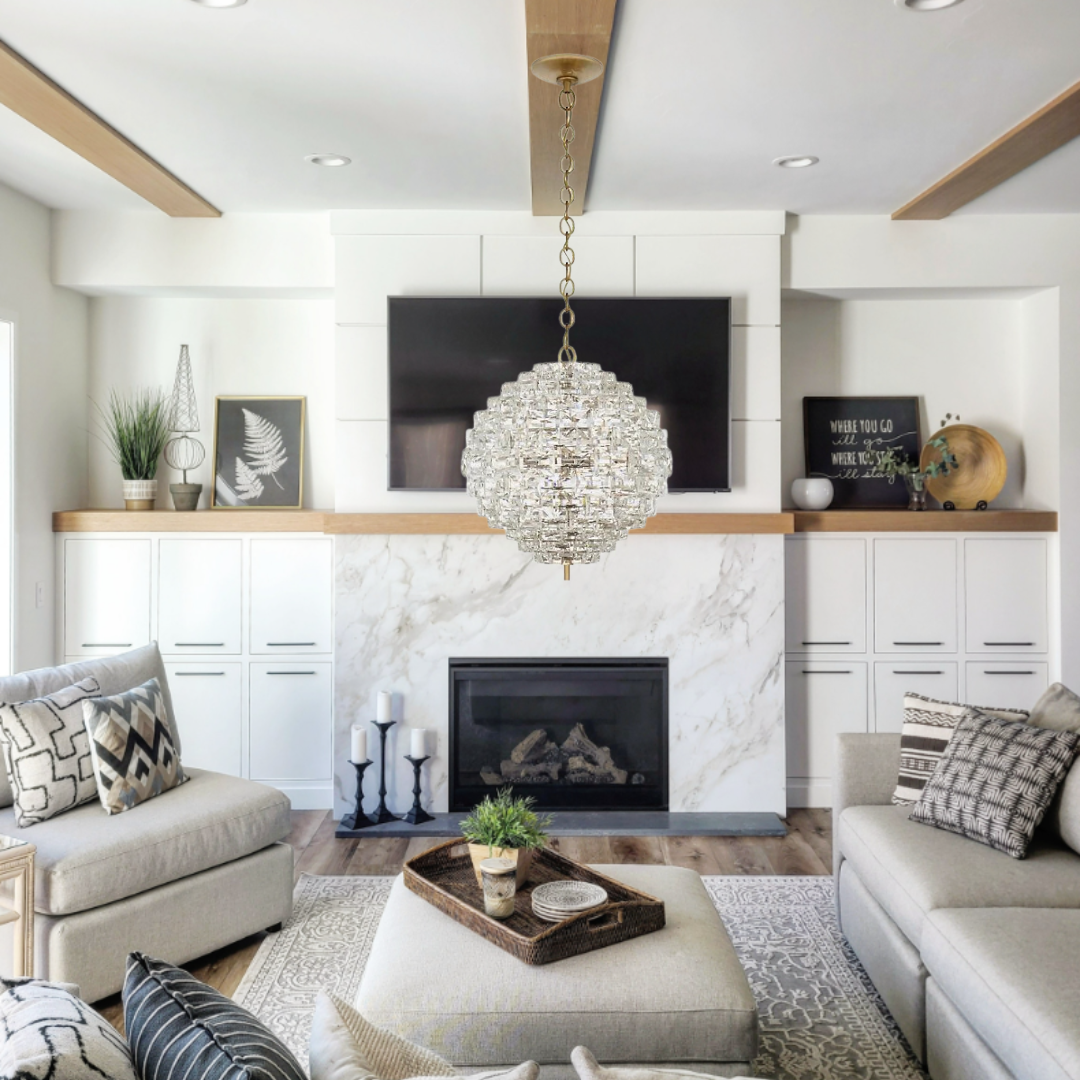 Modern Light Luxury Sphere Crystal Chandelier