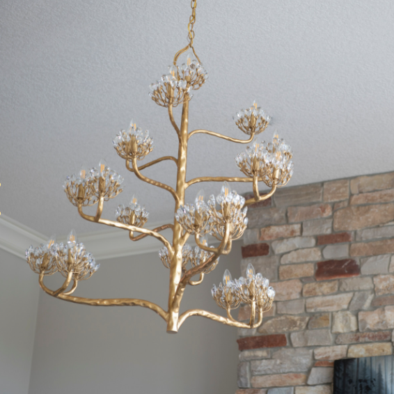 Luxury Branch Flower Chandelier in Gold for Living Room Staircase and Bedroom Lighting - Richardrider