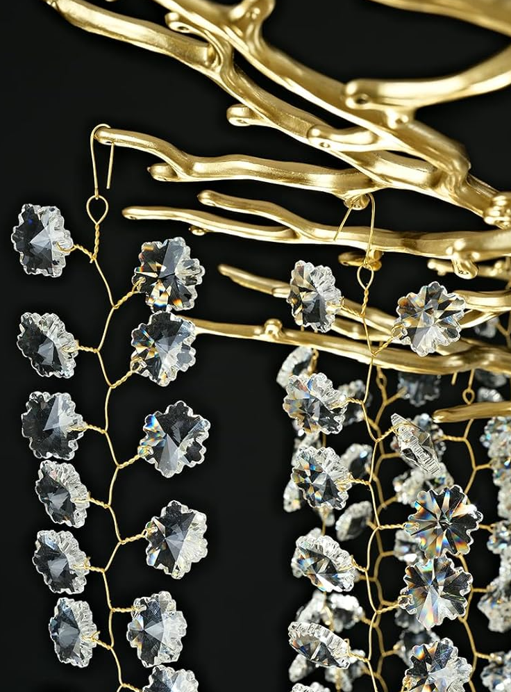 Modern Round/Rectangular Floral Crystal Chandelier for Low-ceiling - Richardrider