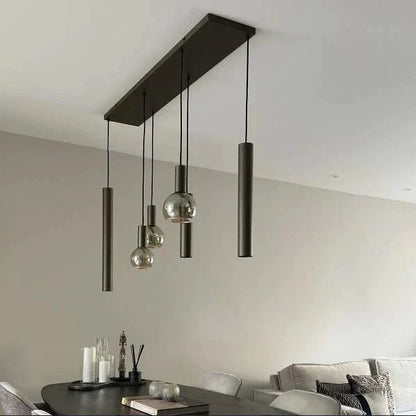 Modern Minimalist 6/7-Light Bulbs and Columns Pendant Chandelier for Dining Room
