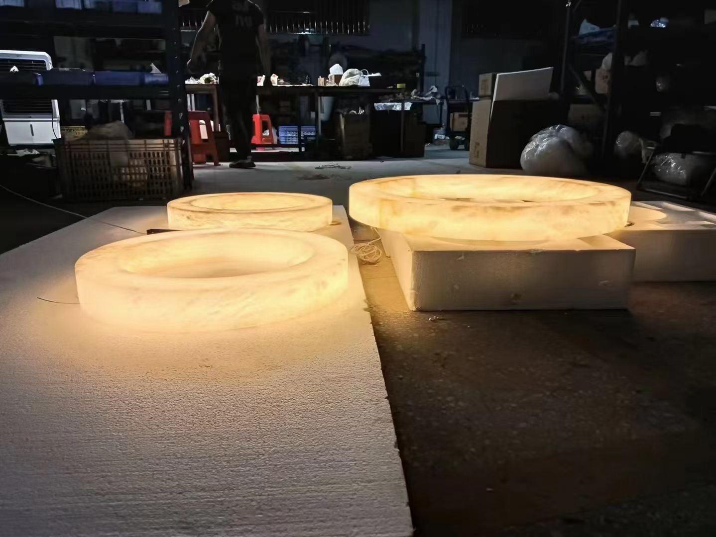 Halo Ring Alabaster Natural Stone Chandelier - Richardrider