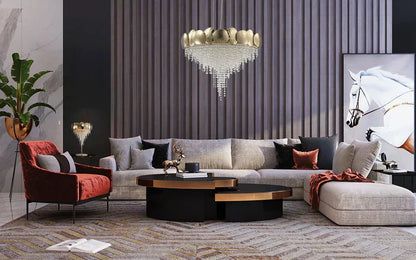 Amadeo Oval Brass Crystal Chandelier - Richardrider