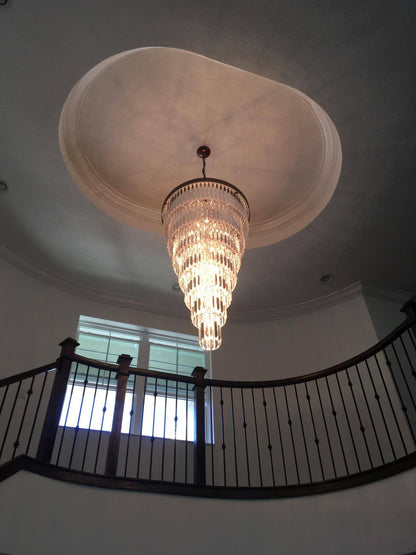 Extra Large 7-Tier Luxury Crystal Chandelier in Black/Coffee/Gold/Chrome Finish Color