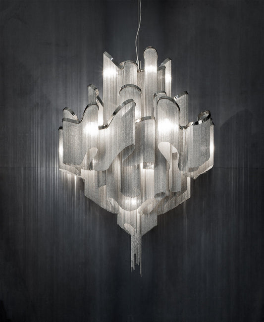 Quayver Chandelier Metal & Chain 31.5"W x 31.5"D