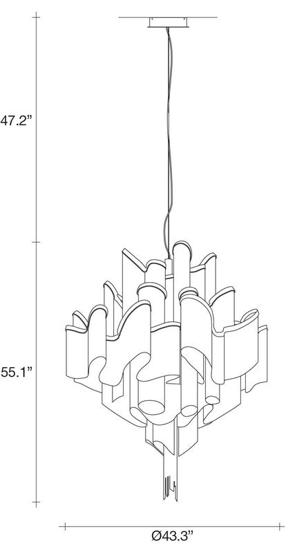 Quayver Chandelier Metal & Chain 31.5"W x 31.5"D