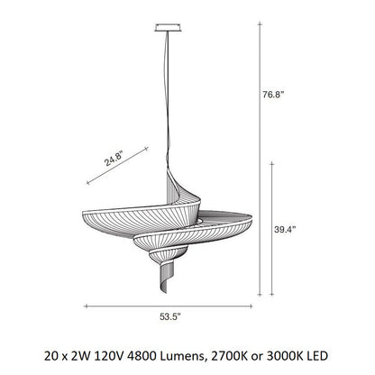 Yorinus Chandelier Metal 53.5"W x 24.8"D