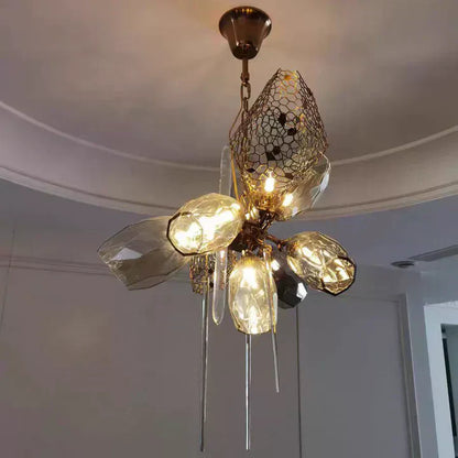 Glass Chandelier Italian Light Luxury Light Fixture for Dining Room/Living Room