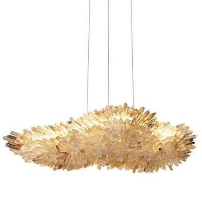 Modern Natural Crystal Wing Chandelier