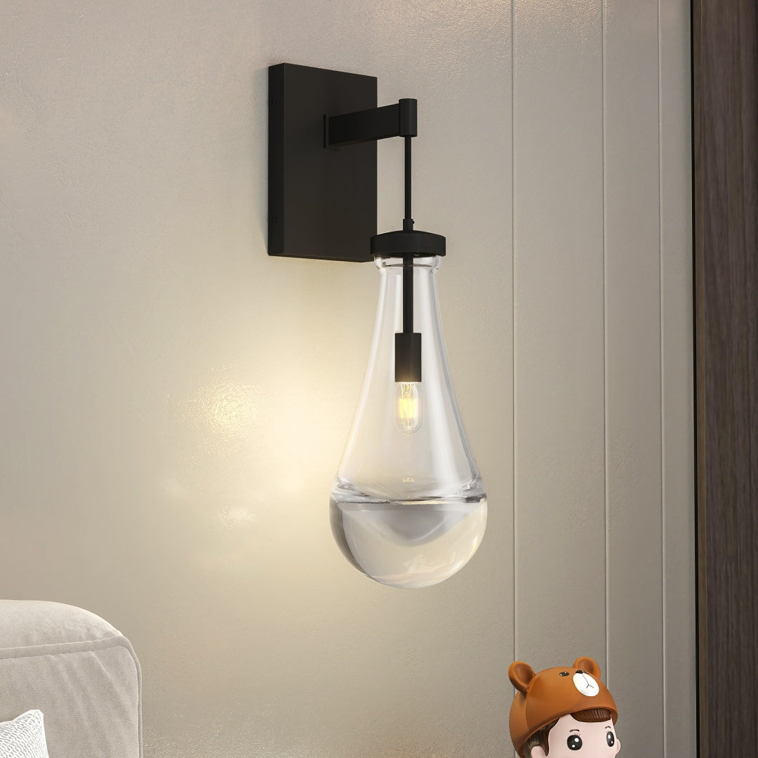 Wall Sconces, Black Wall Sconces Modern Bathroom Lights, Sconces Wall Lighting With Clear Glass, Wall Mounted Light Wall Lamp For Living Room Hallway Reception Desk