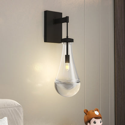 Wall Sconces, Black Wall Sconces Modern Bathroom Lights, Sconces Wall Lighting With Clear Glass, Wall Mounted Light Wall Lamp For Living Room Hallway Reception Desk
