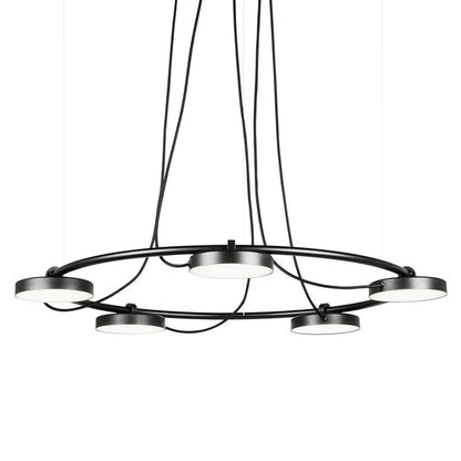Avienar Round Pendant Light Metal & Acrylic 34.4"D