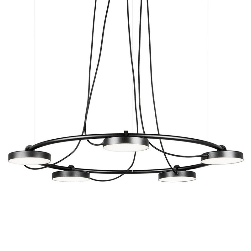 Avienar Round Pendant Light Metal & Acrylic 34.4"D