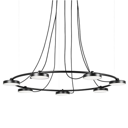 Avienar Round Pendant Light Metal & Acrylic 34.4"D