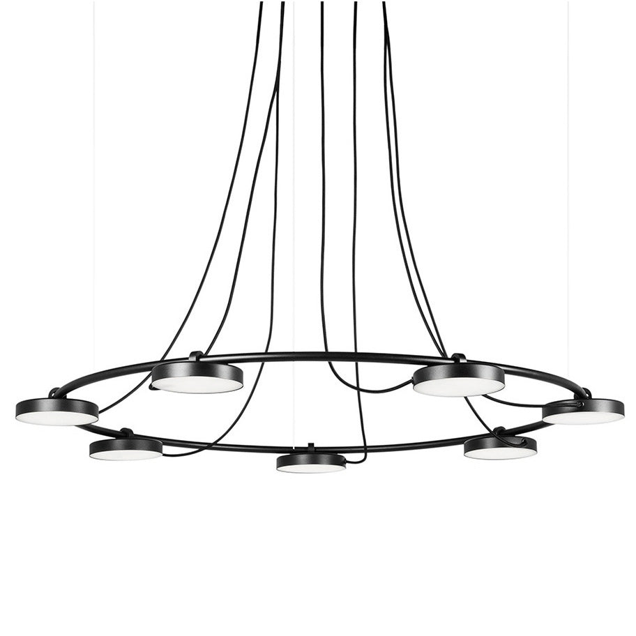 Avienar Round Pendant Light Metal & Acrylic 34.4"D