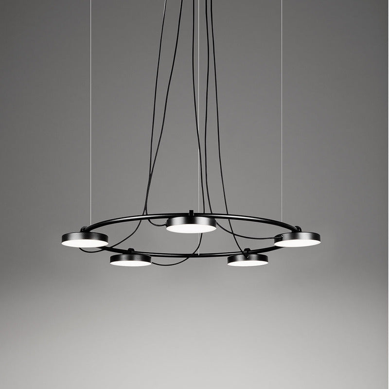 Avienar Round Pendant Light Metal & Acrylic 34.4"D