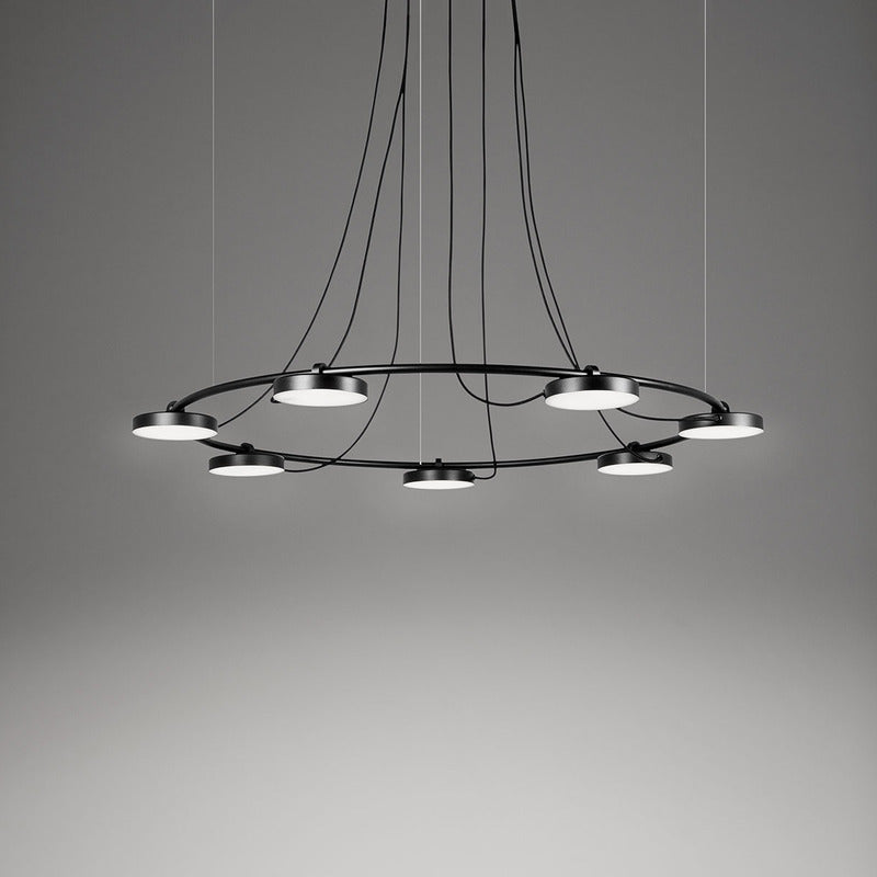 Avienar Round Pendant Light Metal & Acrylic 34.4"D