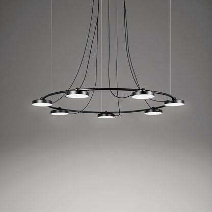 Avienar Round Pendant Light Metal & Acrylic 34.4"D