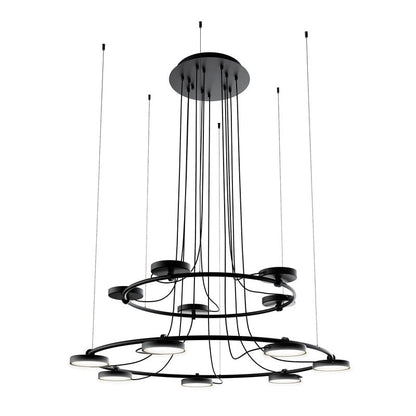 Avienar Two Tier Pendant Light Metal & Acrylic 48"D