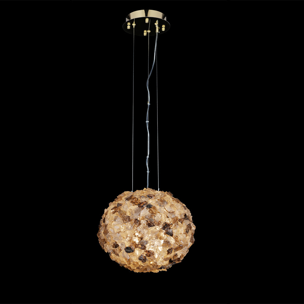 Cervine Modern Clear & Smoky Rock Crystal Ball Pendant Light - Richardrider